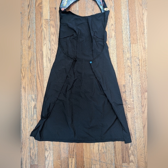 Vintage Handmade Black Dress with Sugar Skulls, Apron Closure - Picture 3 of 5